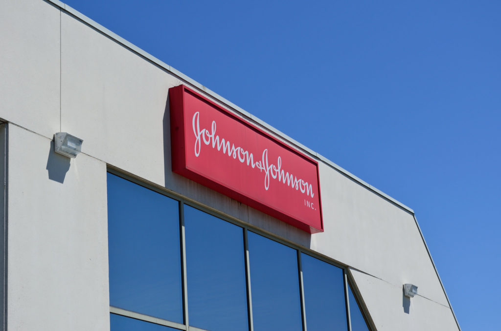 Johnson & Johnson logo on building