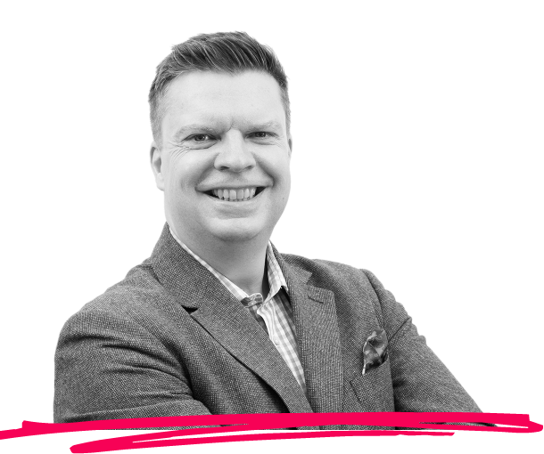Martin Cross image with illustrative red horizontal line below