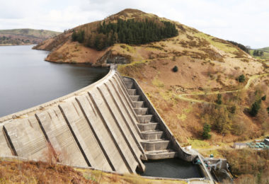 Llyn Clywedog reservoir in Powys, Wales UK