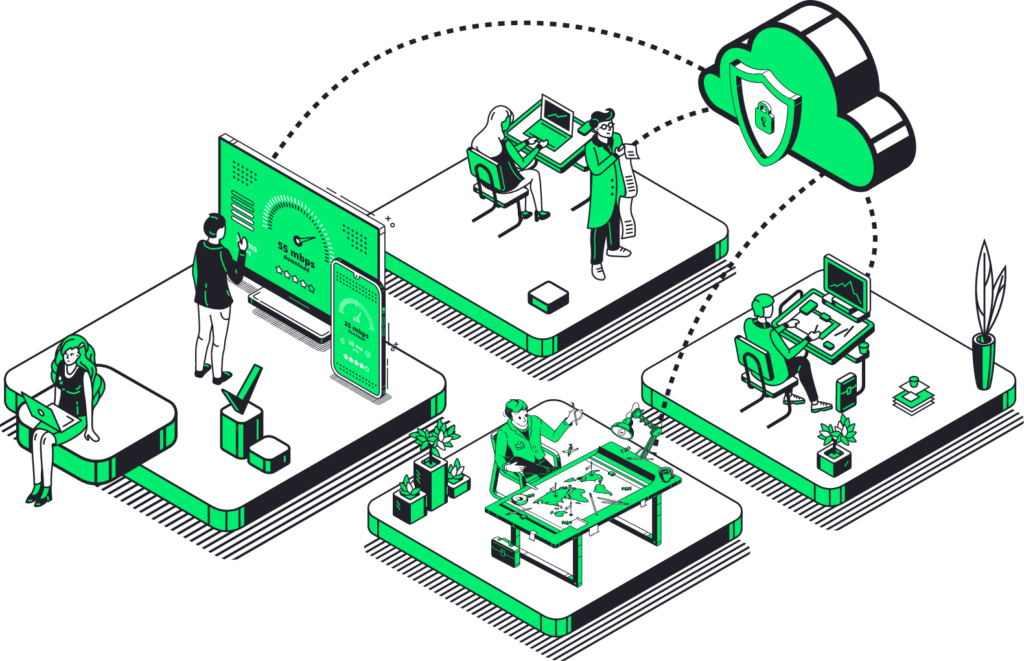 Intelligent SIP solution Connect green illustration