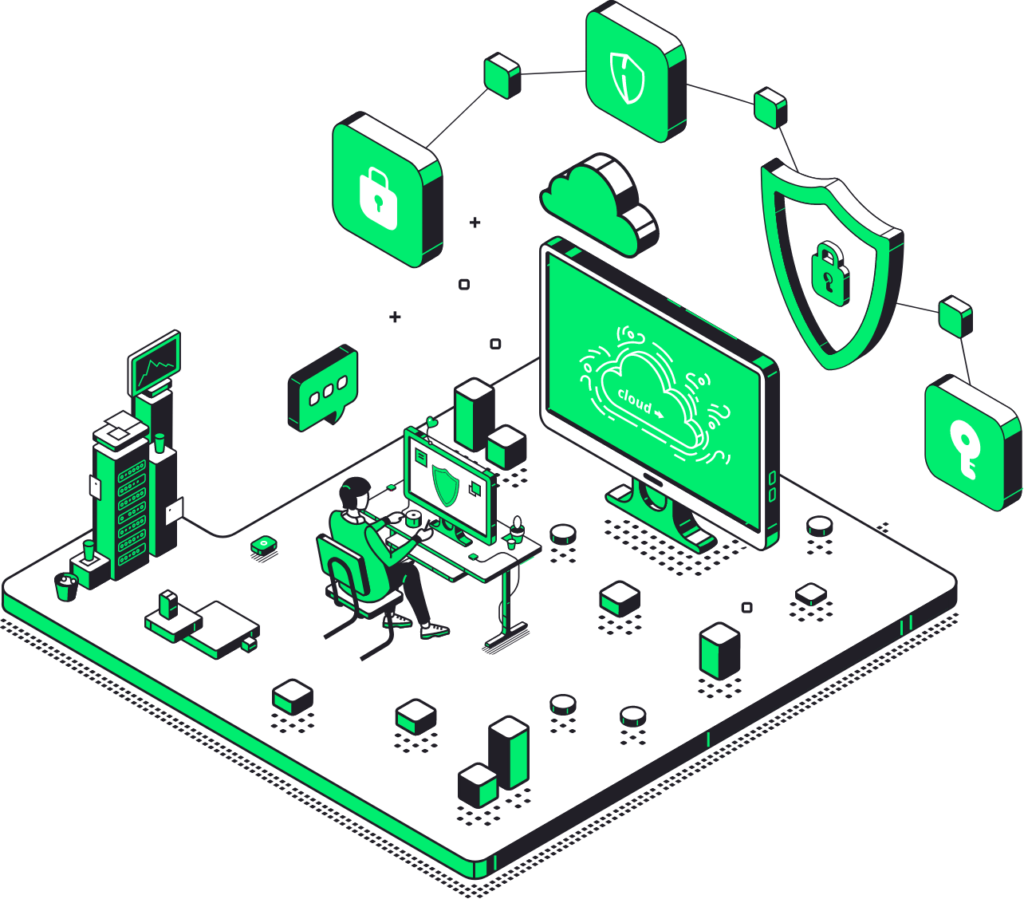 Secure Access Service Edge (SASE) solution network Connect green illustration 2