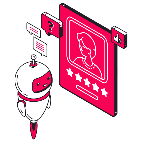 Illustration of an AI chatbot delivering a high-quality customer interaction, highlighting human-like conversations and customer satisfaction in contact centres.